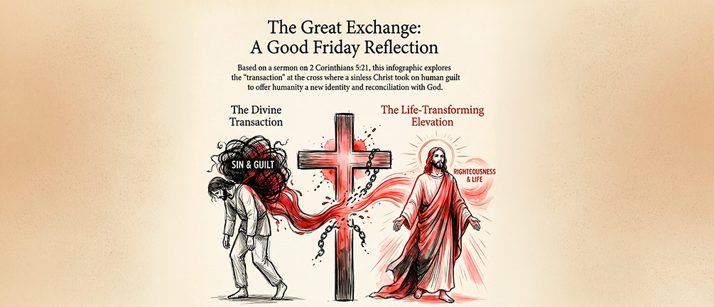 Stepping Into the Finished Work - The Great Exchange Infographic for good Friday